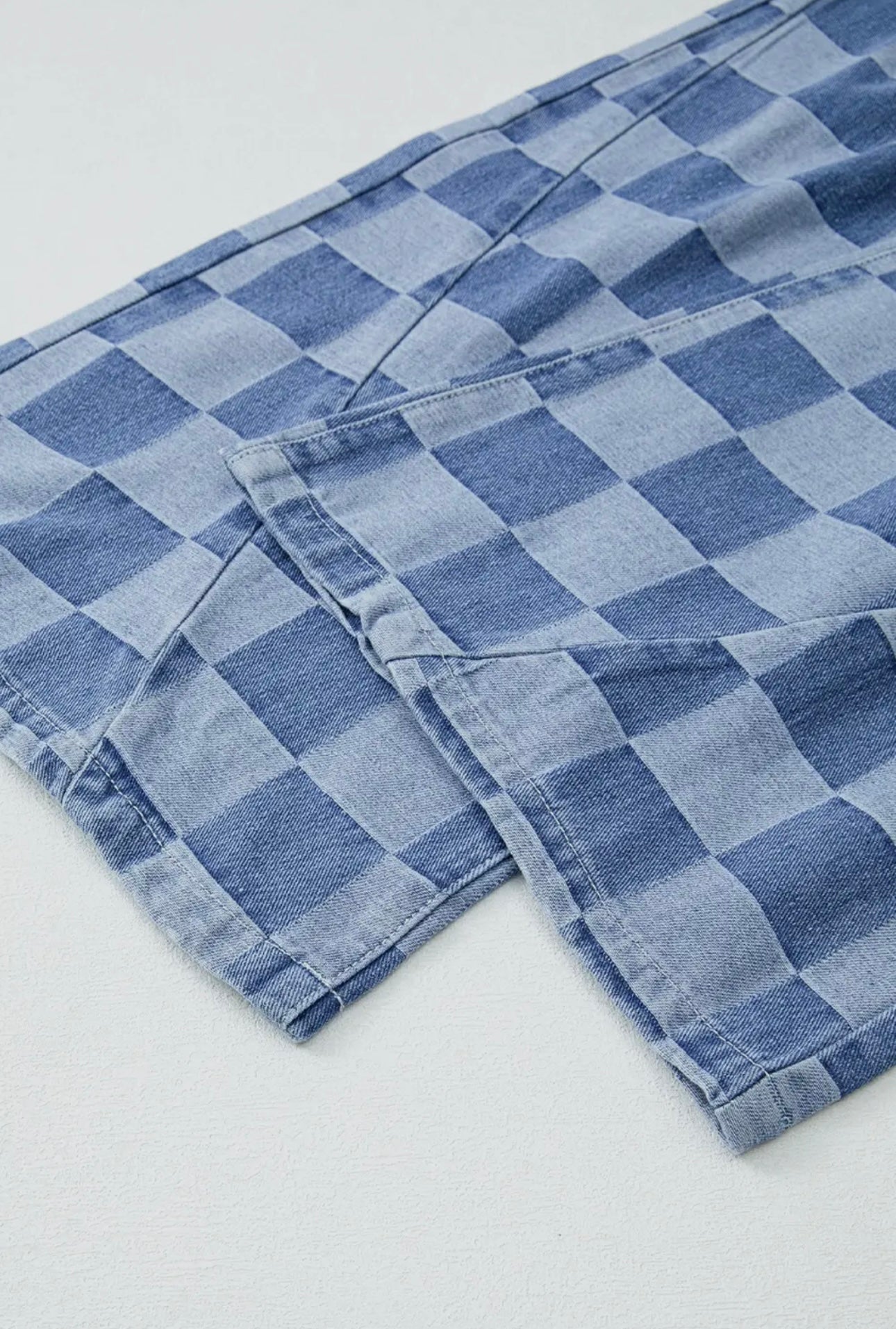 Ready Set Go! - wide leg checkered denim