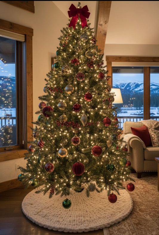 Merry And Bright Hand Knitted Tree Skirt