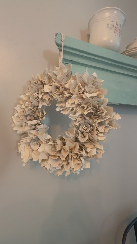 Book Page Wreath